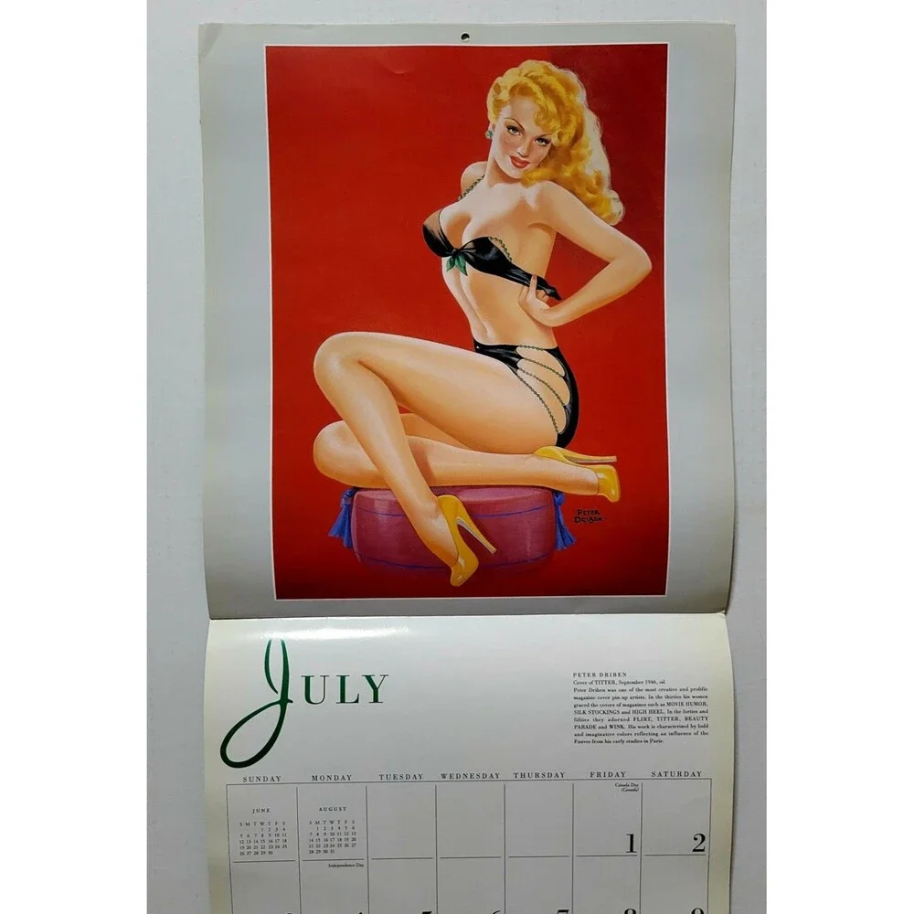 1994 PINUP ART CALENDAR: GOLDEN AGE of GLAMOUR 1930 to 1950 Featuring 12 Artists